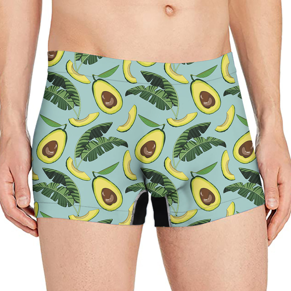 Banana Leaf Avocado Pattern Print Men's Boxer Briefs