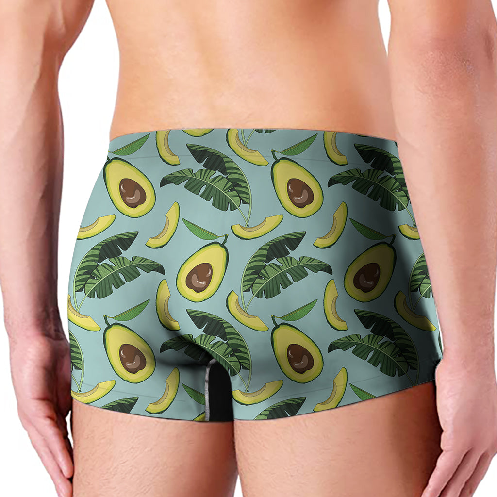 Banana Leaf Avocado Pattern Print Men's Boxer Briefs