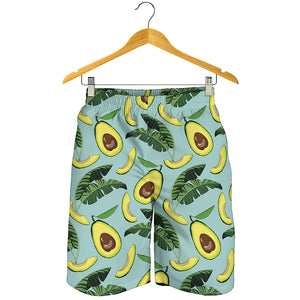 Banana Leaf Avocado Pattern Print Men's Shorts