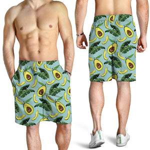 Banana Leaf Avocado Pattern Print Men's Shorts