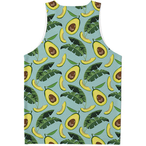 Banana Leaf Avocado Pattern Print Men's Tank Top