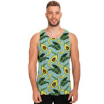 Banana Leaf Avocado Pattern Print Men's Tank Top