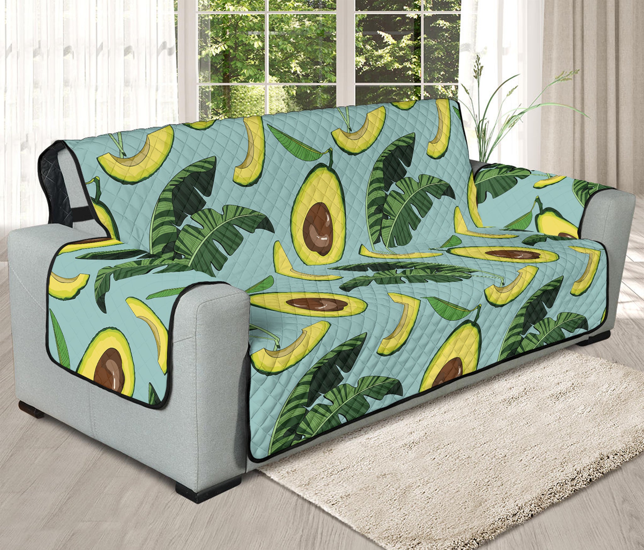 Banana Leaf Avocado Pattern Print Oversized Sofa Protector