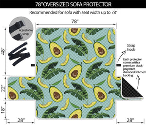 Banana Leaf Avocado Pattern Print Oversized Sofa Protector