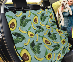 Banana Leaf Avocado Pattern Print Pet Car Back Seat Cover