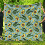 Banana Leaf Avocado Pattern Print Quilt