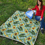 Banana Leaf Avocado Pattern Print Quilt