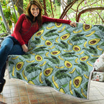 Banana Leaf Avocado Pattern Print Quilt