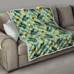 Banana Leaf Avocado Pattern Print Quilt