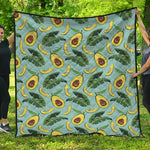 Banana Leaf Avocado Pattern Print Quilt