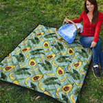 Banana Leaf Avocado Pattern Print Quilt