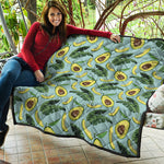 Banana Leaf Avocado Pattern Print Quilt