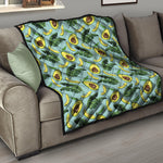 Banana Leaf Avocado Pattern Print Quilt