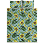 Banana Leaf Avocado Pattern Print Quilt Bed Set