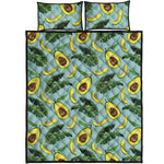 Banana Leaf Avocado Pattern Print Quilt Bed Set