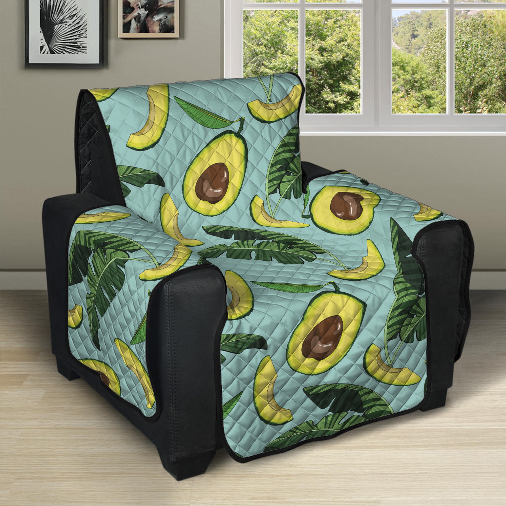 Banana Leaf Avocado Pattern Print Recliner Protector