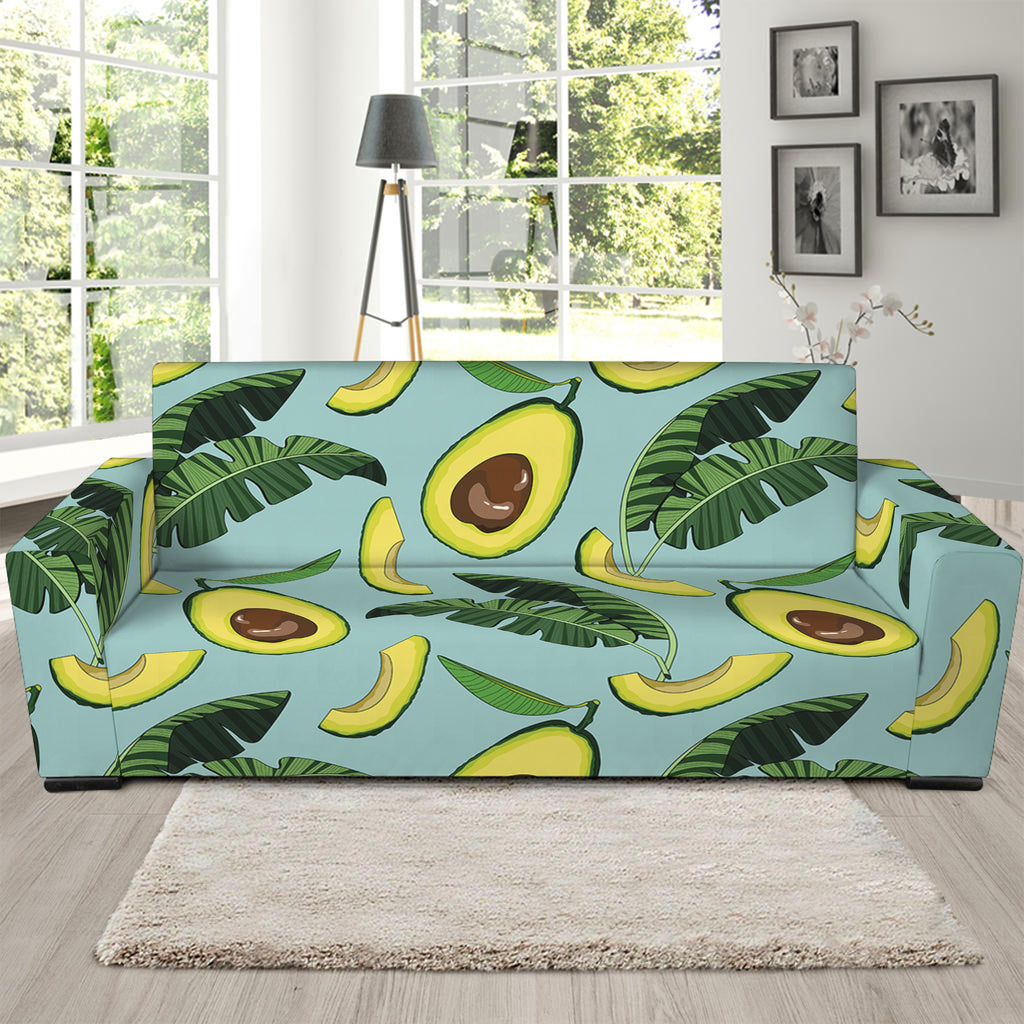 Banana Leaf Avocado Pattern Print Sofa Slipcover