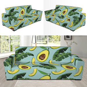 Banana Leaf Avocado Pattern Print Sofa Slipcover