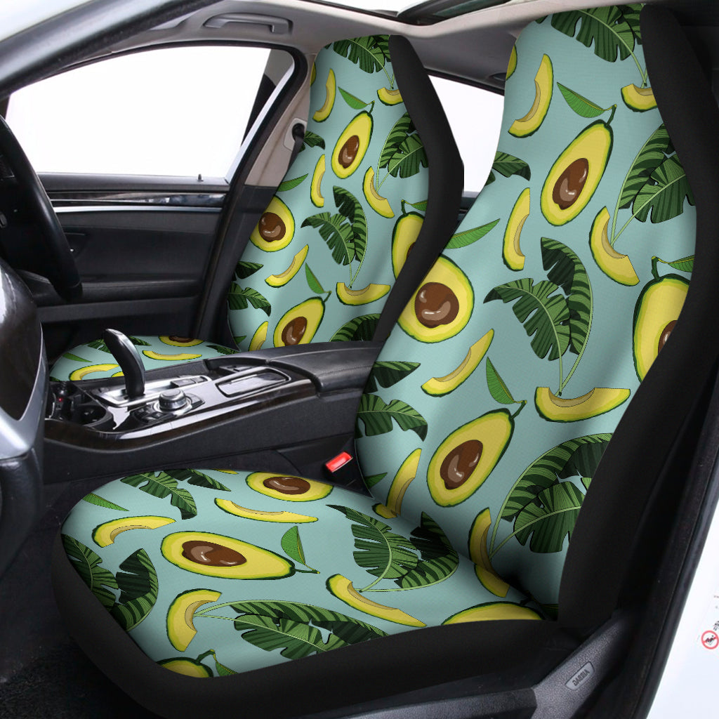 Banana Leaf Avocado Pattern Print Universal Fit Car Seat Covers