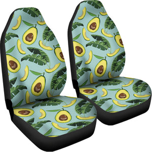 Banana Leaf Avocado Pattern Print Universal Fit Car Seat Covers