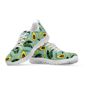 Banana Leaf Avocado Pattern Print White Sneakers