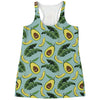 Banana Leaf Avocado Pattern Print Women's Racerback Tank Top