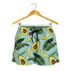 Banana Leaf Avocado Pattern Print Women's Shorts