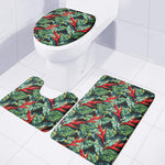 Banana Leaf Hawaiian Pattern Print 3 Piece Bath Mat Set