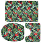 Banana Leaf Hawaiian Pattern Print 3 Piece Bath Mat Set