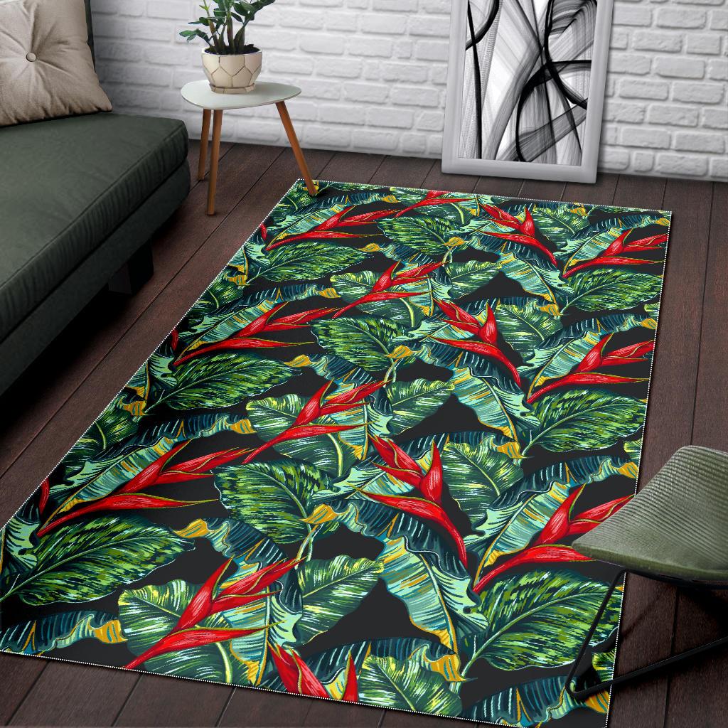 Banana Leaf Hawaiian Pattern Print Area Rug GearFrost