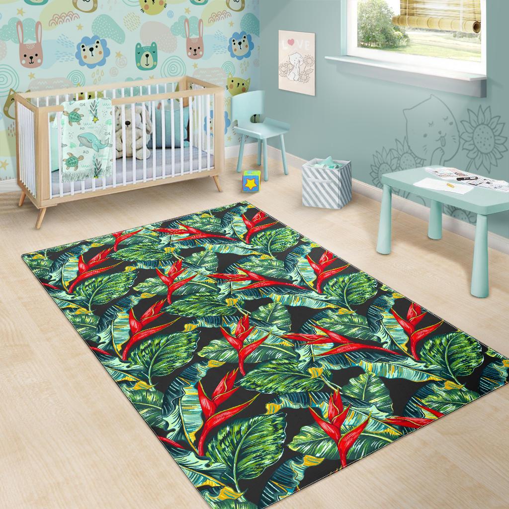 Banana Leaf Hawaiian Pattern Print Area Rug GearFrost