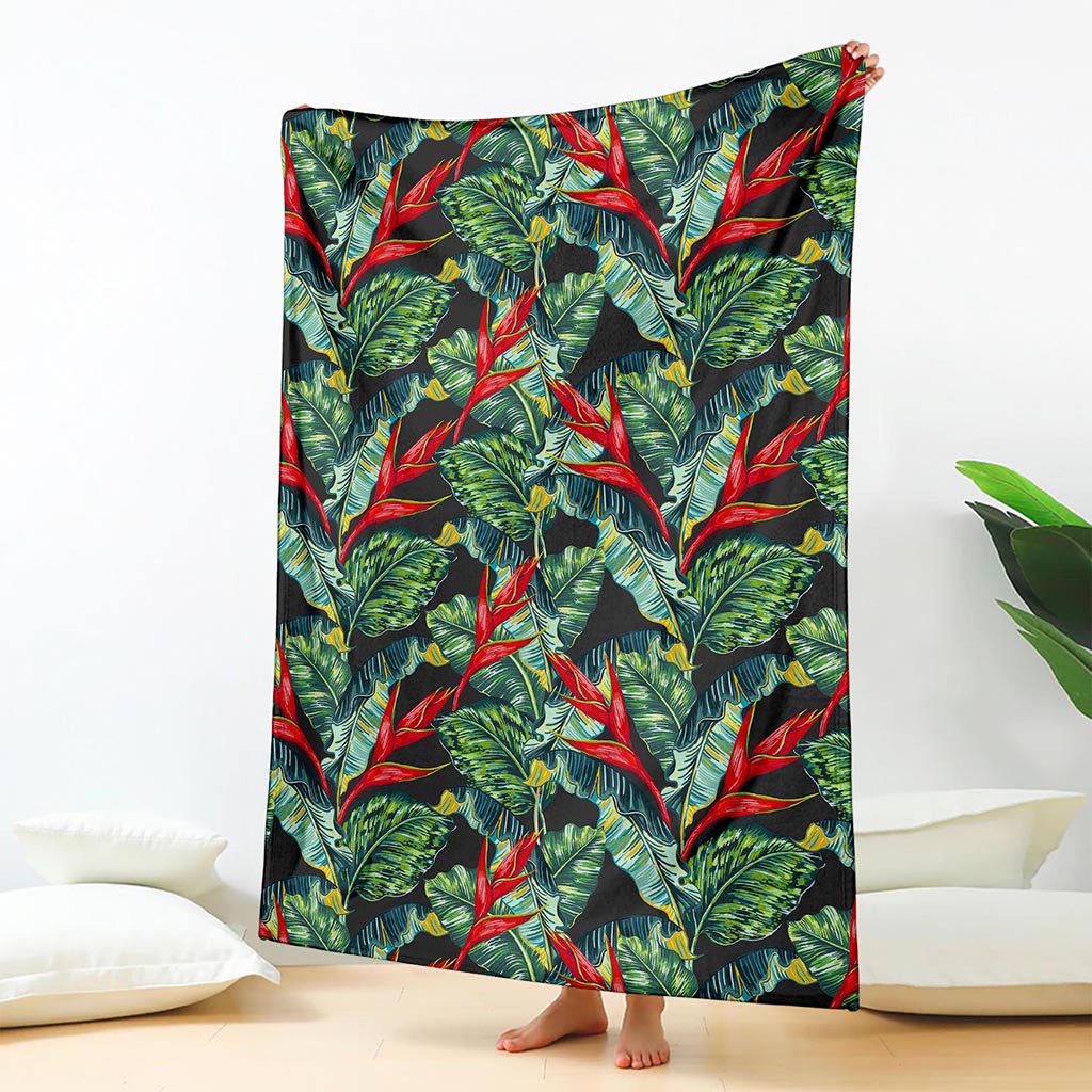 Banana Leaf Hawaiian Pattern Print Blanket