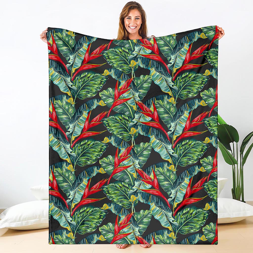 Banana Leaf Hawaiian Pattern Print Blanket