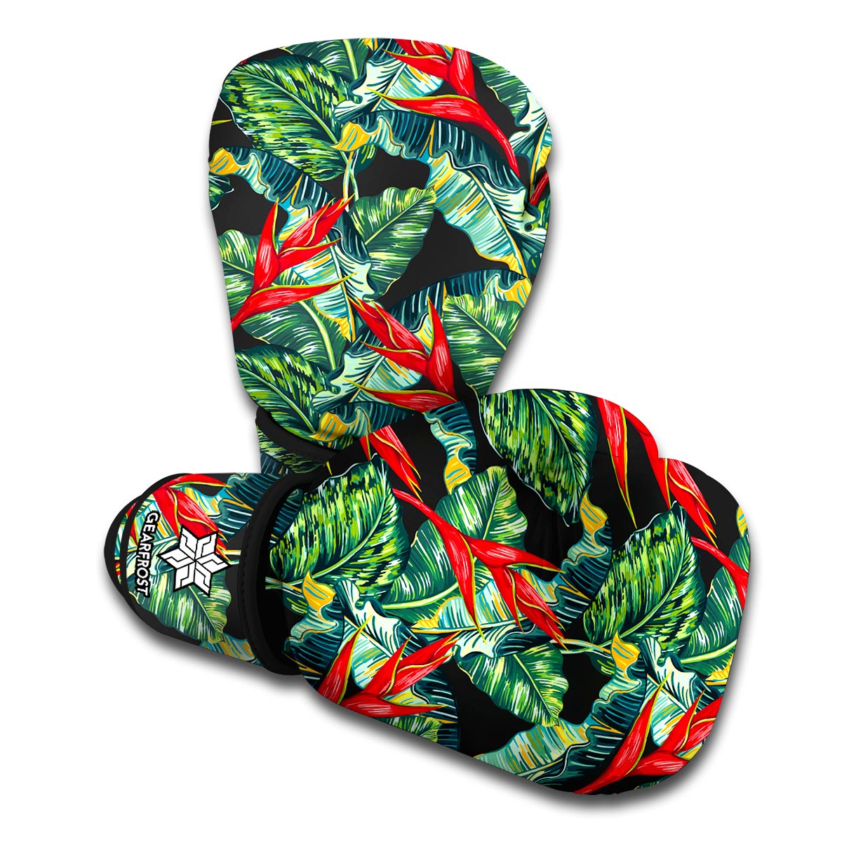 Banana Leaf Hawaiian Pattern Print Boxing Gloves