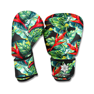 Banana Leaf Hawaiian Pattern Print Boxing Gloves