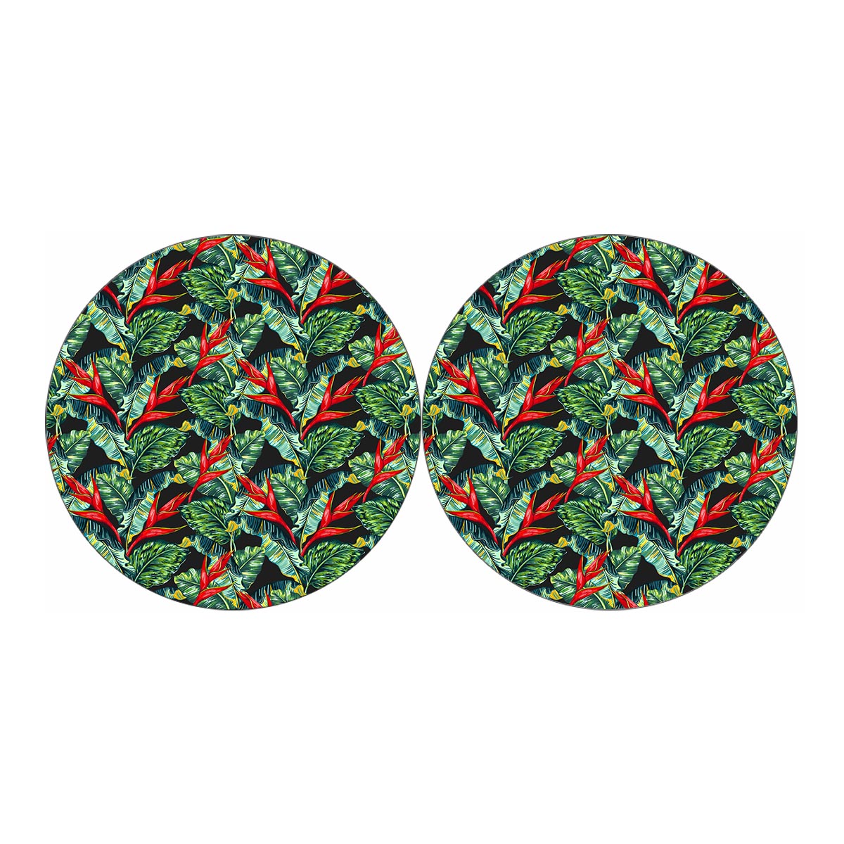 Banana Leaf Hawaiian Pattern Print Car Coasters