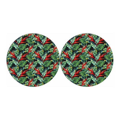 Banana Leaf Hawaiian Pattern Print Car Coasters