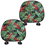 Banana Leaf Hawaiian Pattern Print Car Headrest Covers