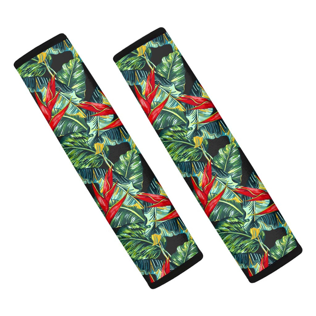 Banana Leaf Hawaiian Pattern Print Car Seat Belt Covers