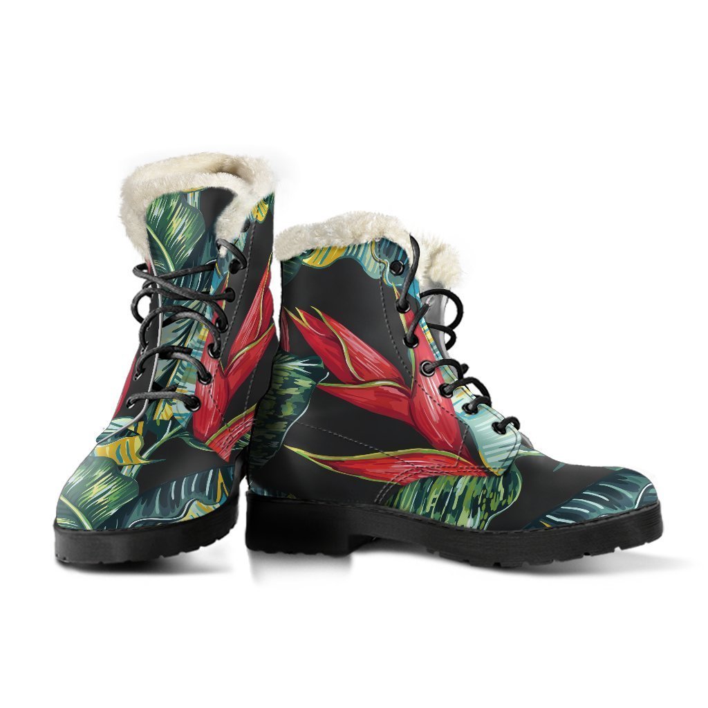 Banana Leaf Hawaiian Pattern Print Comfy Boots GearFrost