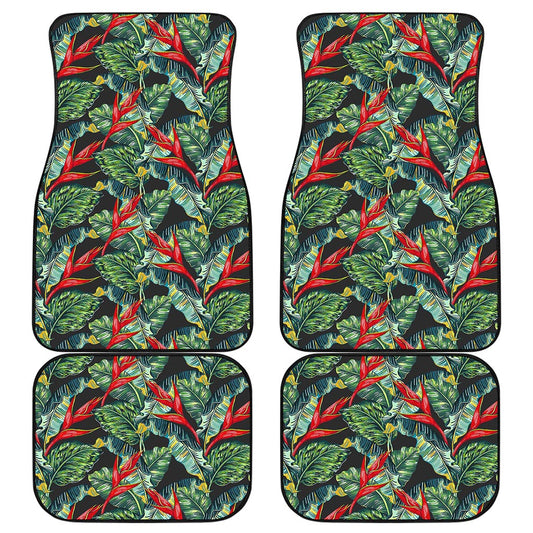 Banana Leaf Hawaiian Pattern Print Front and Back Car Floor Mats