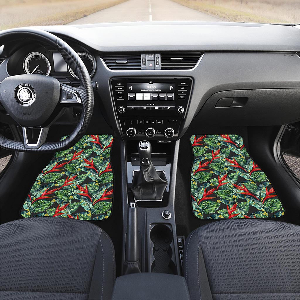 Banana Leaf Hawaiian Pattern Print Front and Back Car Floor Mats