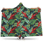 Banana Leaf Hawaiian Pattern Print Hooded Blanket