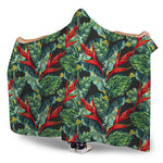 Banana Leaf Hawaiian Pattern Print Hooded Blanket
