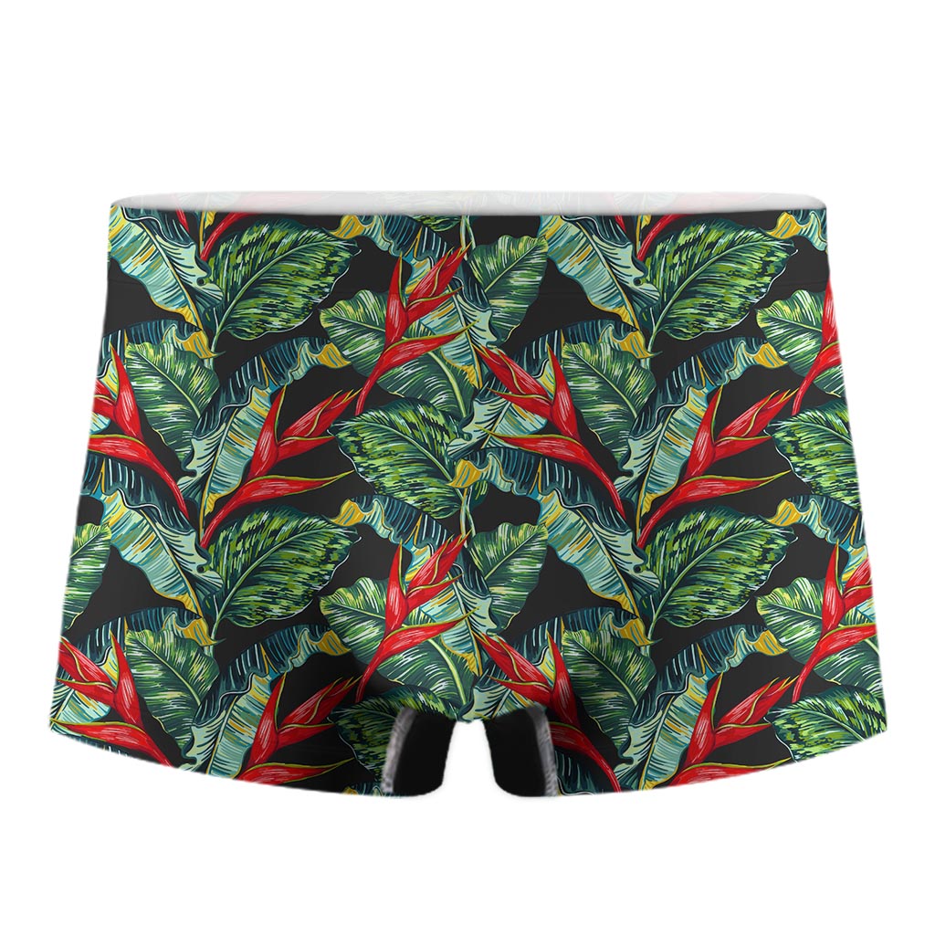 Banana Leaf Hawaiian Pattern Print Men's Boxer Briefs