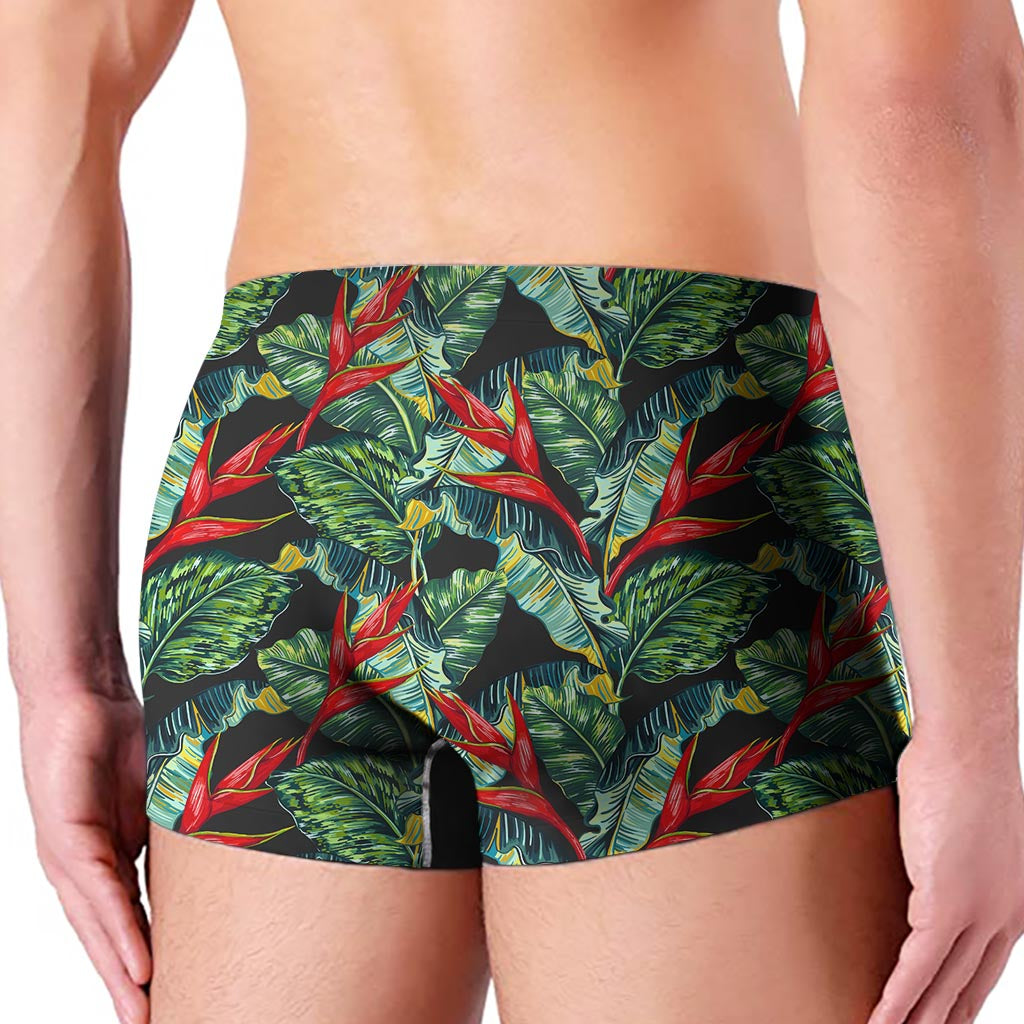 Banana Leaf Hawaiian Pattern Print Men's Boxer Briefs