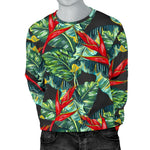Banana Leaf Hawaiian Pattern Print Men's Crewneck Sweatshirt GearFrost