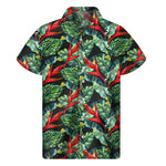 Banana Leaf Hawaiian Pattern Print Men's Short Sleeve Shirt