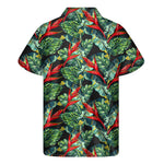 Banana Leaf Hawaiian Pattern Print Men's Short Sleeve Shirt