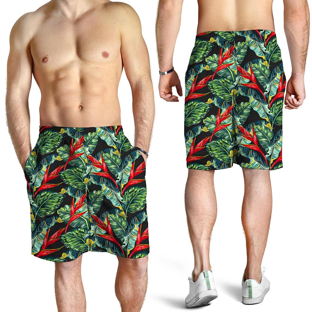 Banana Leaf Hawaiian Pattern Print Men's Shorts